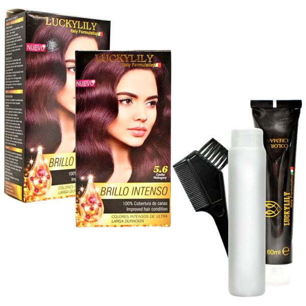 Tinte Para Cabello Lucky Lily Caoba Mahogany Tono 5.6