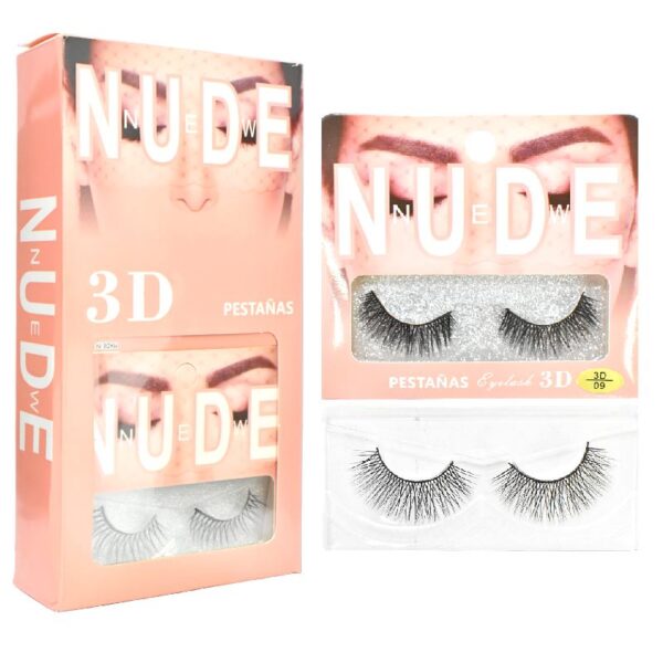 Pestañas 3D Nude Caja Rosada Volumen Surtido