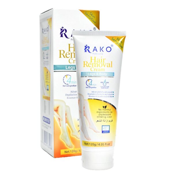 Crema Depilatoria Marca Rako Para Piel Sencible Caja Blanca 120G