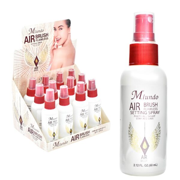 Fijador De Maquillaje Miundo Envase Blanco Tapa Roja 60Ml