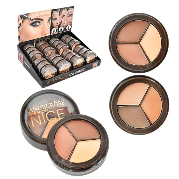 Sombra, Iluminador Y Polvo Para Cejas Angel Rose 3 Colores Surtidos