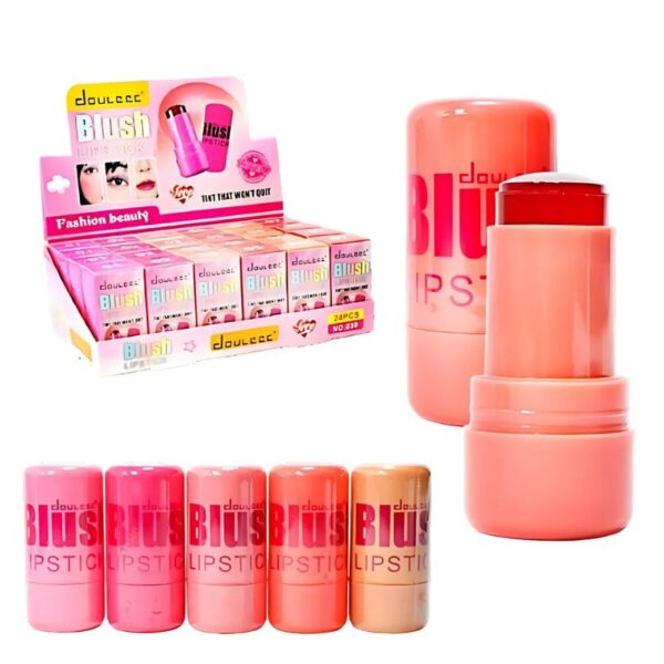 Lipstick y Blush DOULEEC presentación silindro