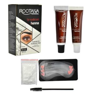 Tinta en crema de henna para cejas y pestañas Rootana color café y negro