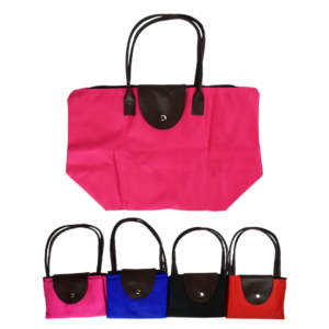 Bolsa mediana plegable diseño liso colores surtidos
